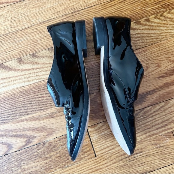 Kate Spade Black Patent Leather Side Buckle Loafers Size 6M - Picture 2 of 5